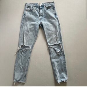 Agolde Jeans Womens 26 Blue Jamie High Rise Classic Distressed Ripped Knee